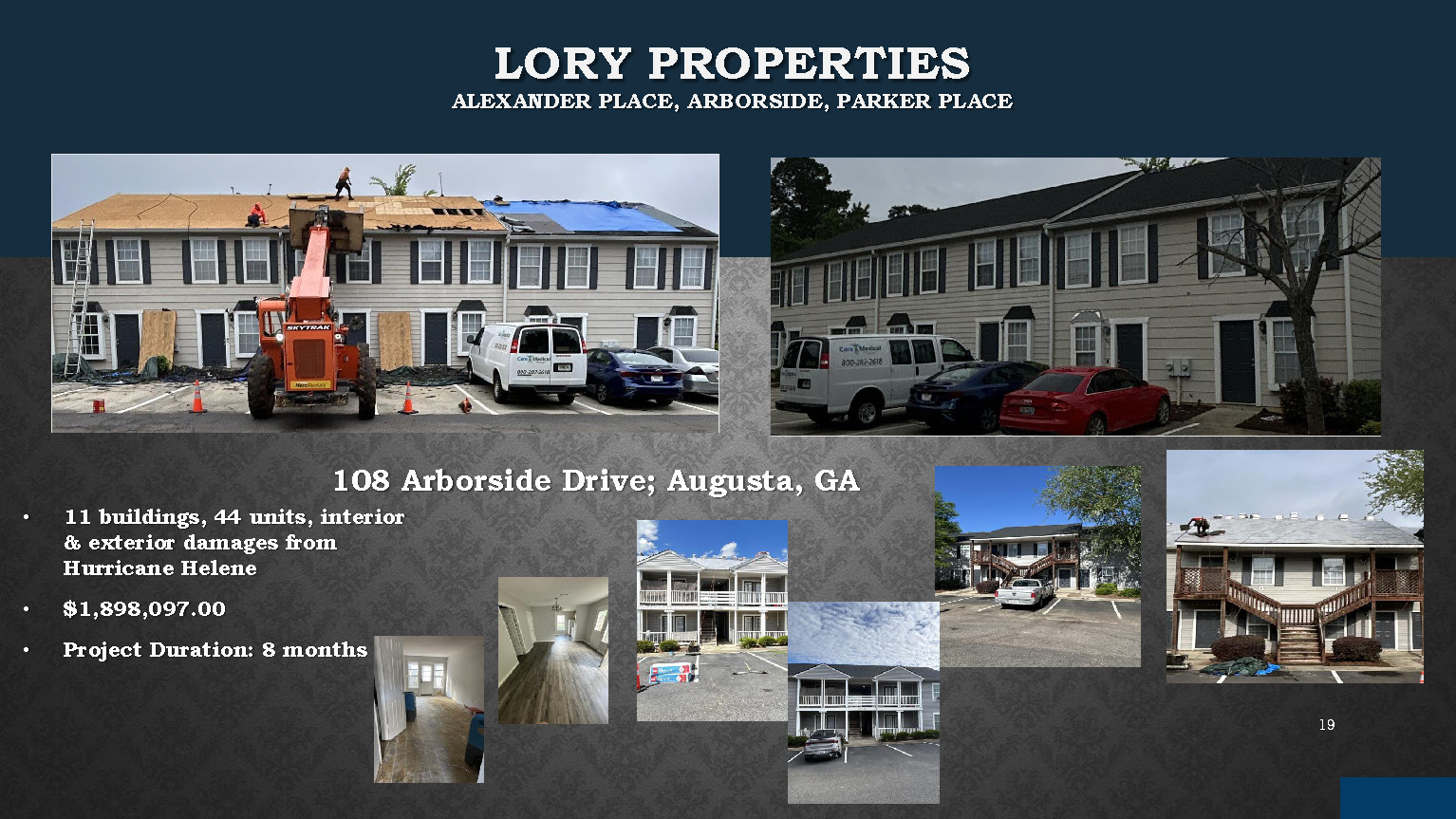 Lory Properties in Augusta, GA Damage Restoration by ProBuild Construction